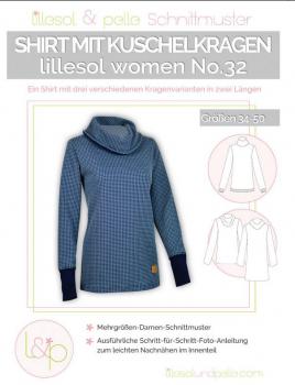 Papierschnittmuster - Shirt mit Kuschelkragen No. 32 - Damen- Lillesol & Pelle